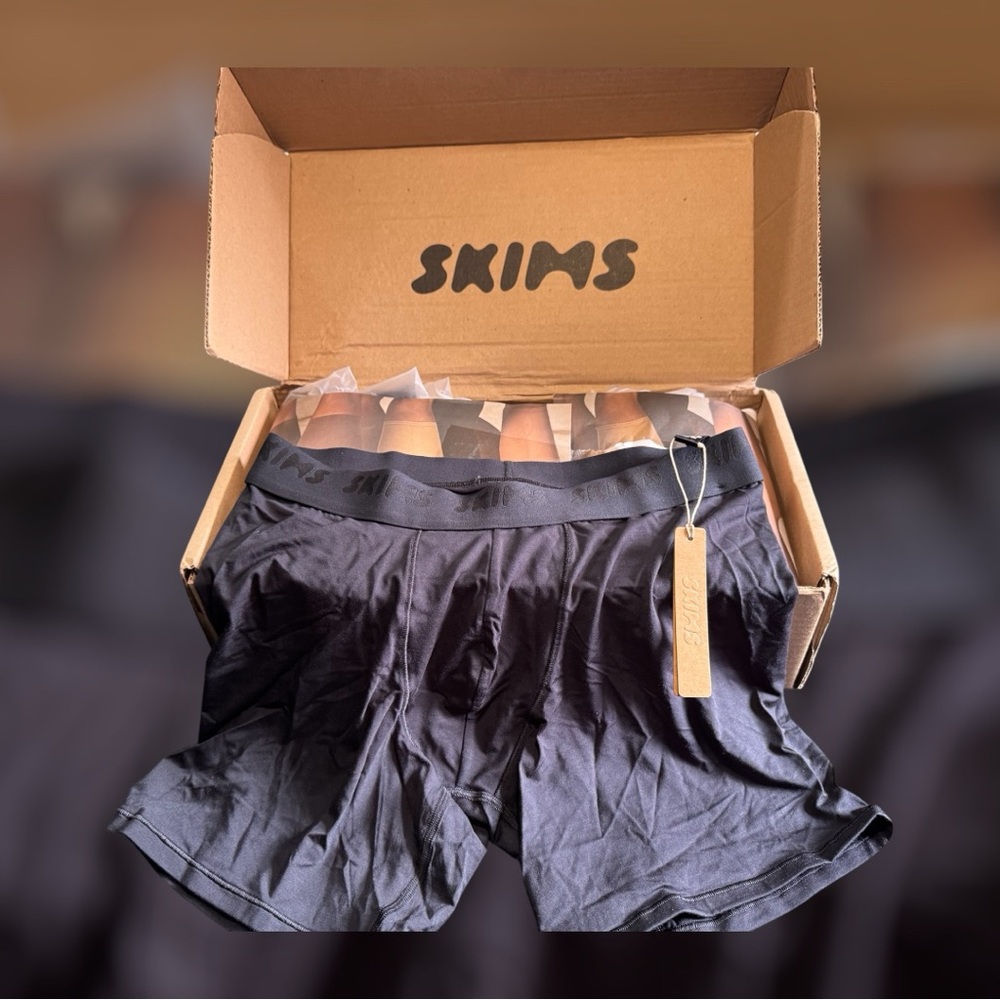 SKIMS Black Boxer Briefs Comfortable Elastic Fit